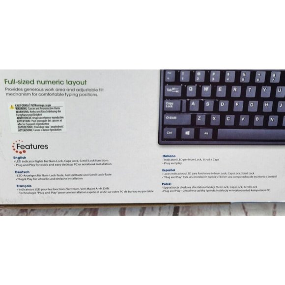 Manhattan Plug & Play LED Wired Black Basic Windows Compatible Computer Keyboard - Picture 7 of 12